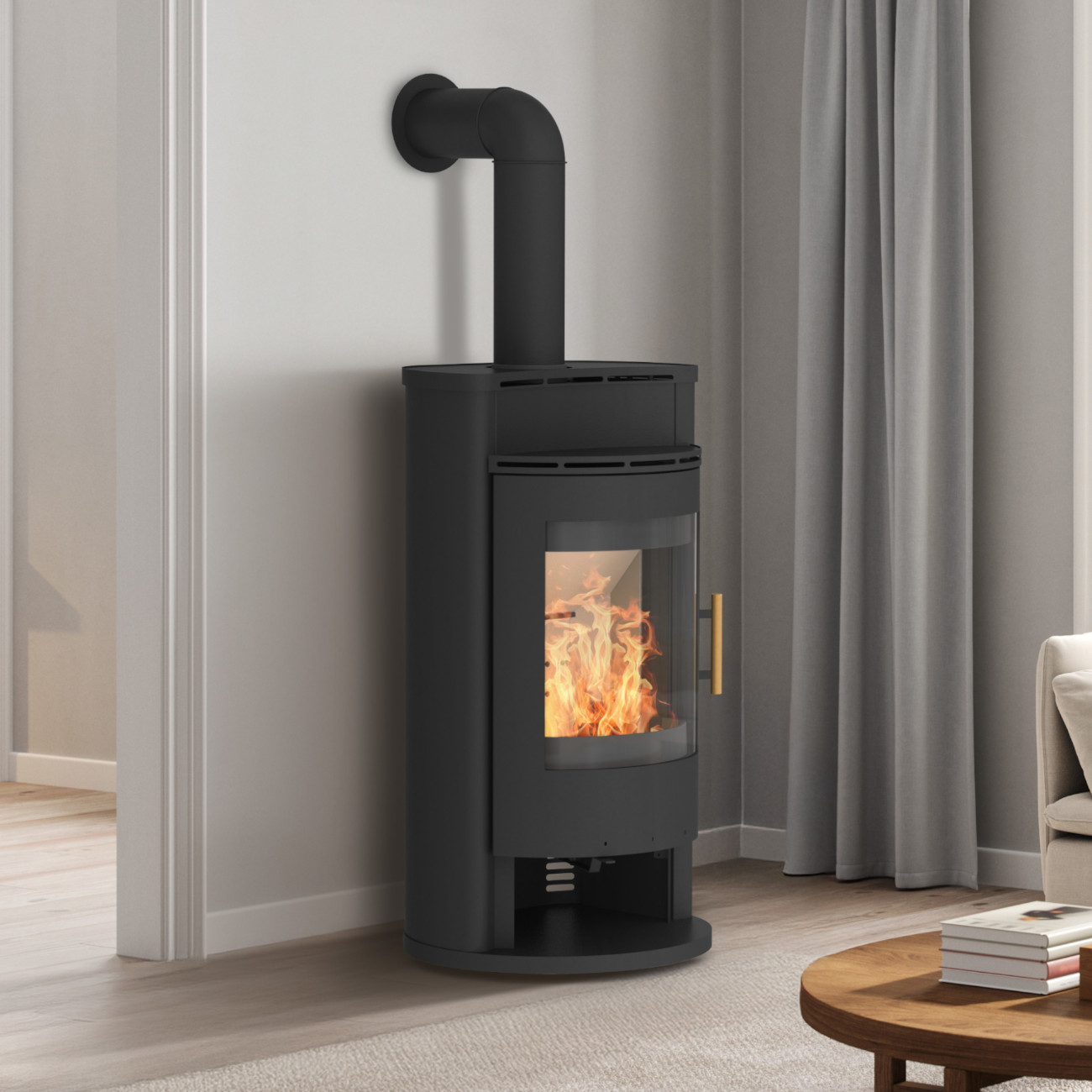 Saros Kaminofen Schwarz 7kW