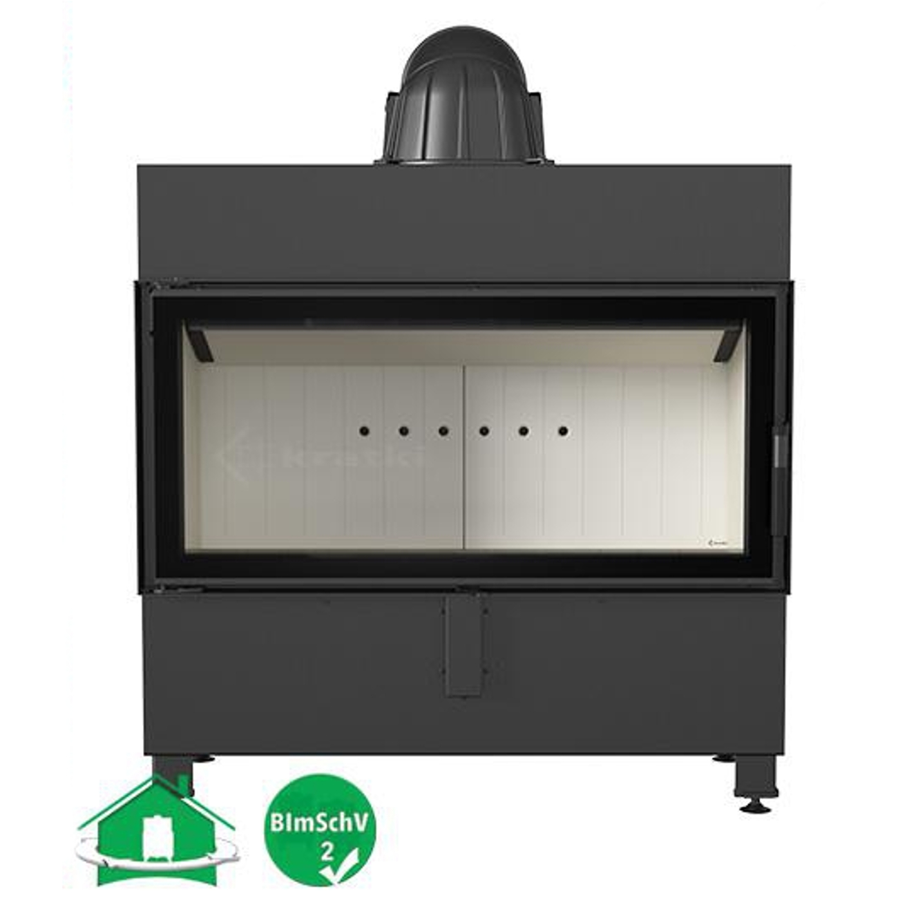 lucy-16-vorne Lucy 16 Warmluft Kamineinsatz 16kW
