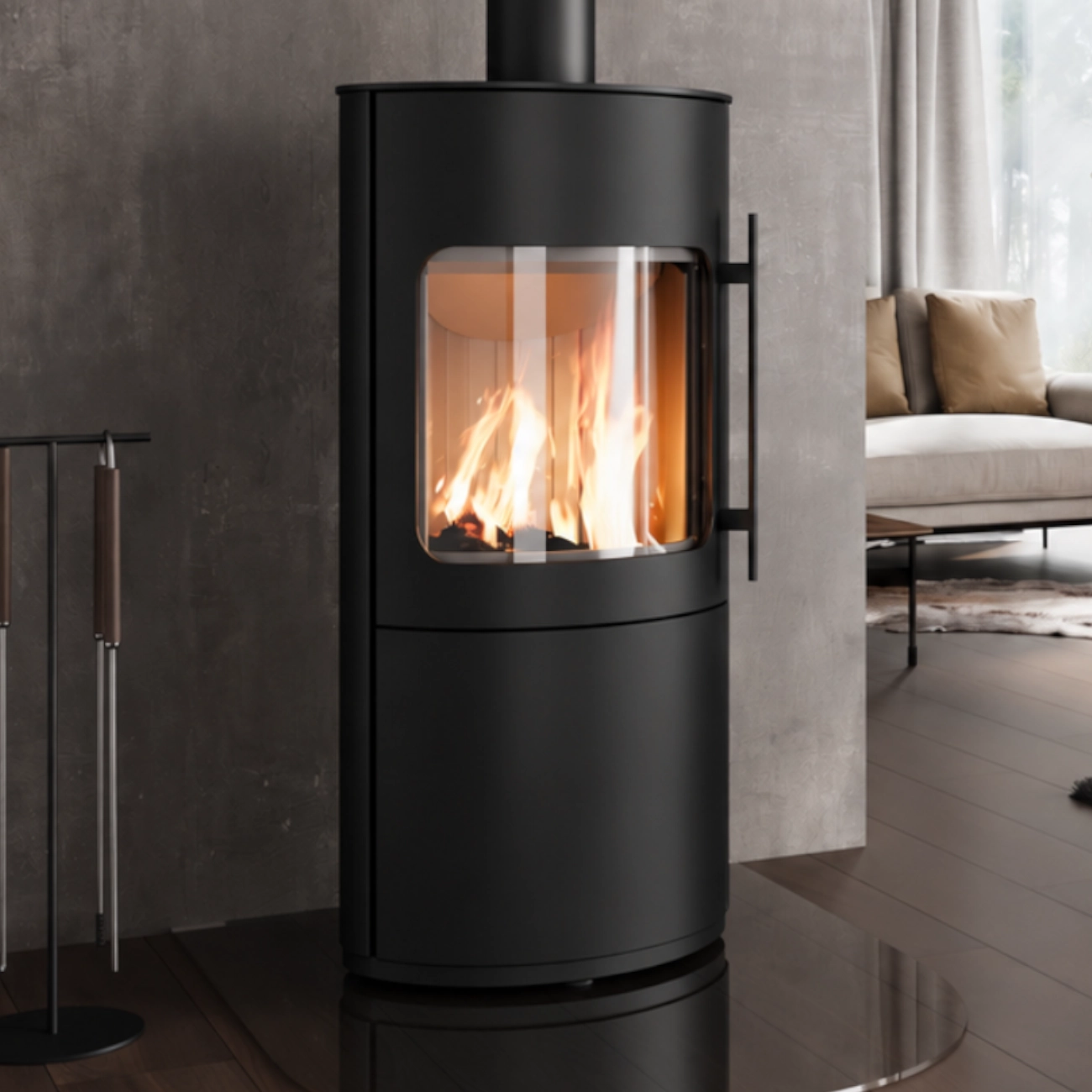 Cosmo Schwarz Kaminofen geschlossenes Holzfach 6KW Cosmo Schwarz Kaminofen geschlossenes Holzfach 6KW