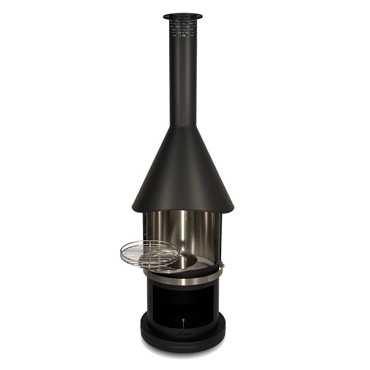 Firestar DN550 Mesh Schwarz Gartenkamin Grill Holzkohlegrill