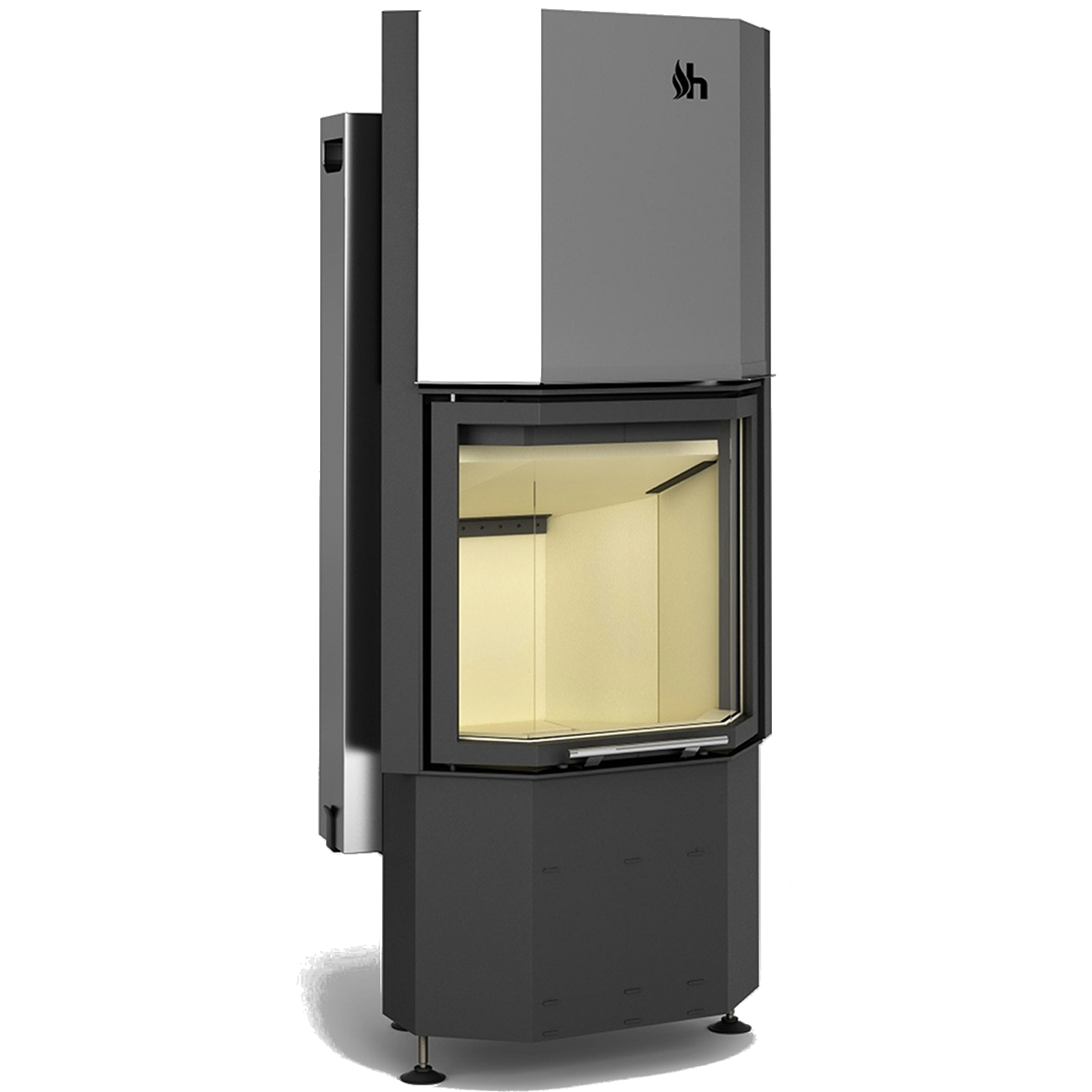hajduk_prisma_mh_tit Prisma MH Warmluft-Kamineinsatz 8kW Prisma Scheibe Hebetür