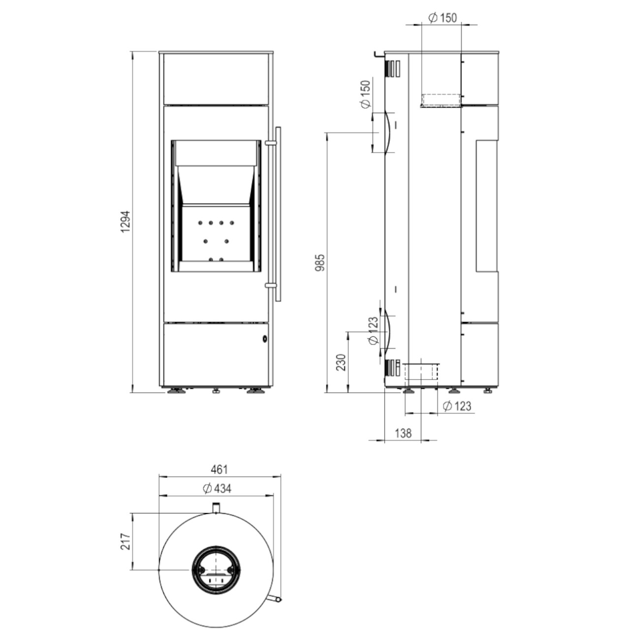 Alor Powerbloc Serpentino Kaminofen 6kW RLU Alor Powerbloc Serpentino Kaminofen 6kW RLU