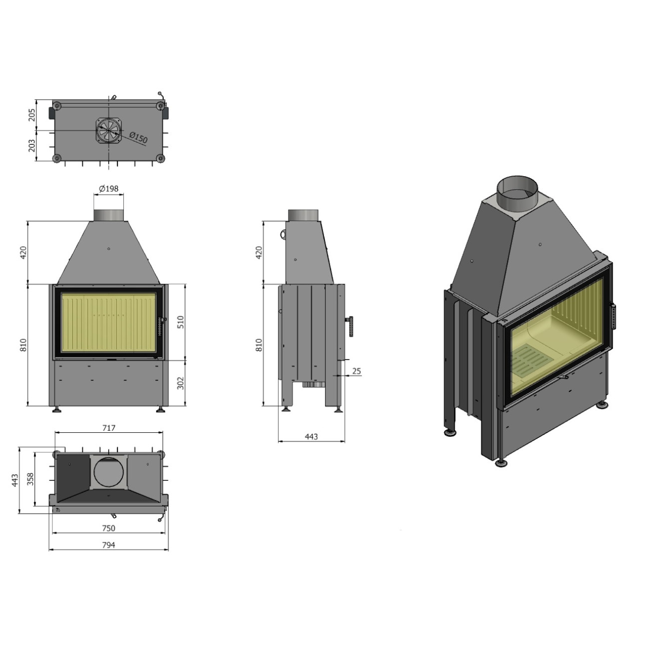 volcano-at-kamineinsatz-masse