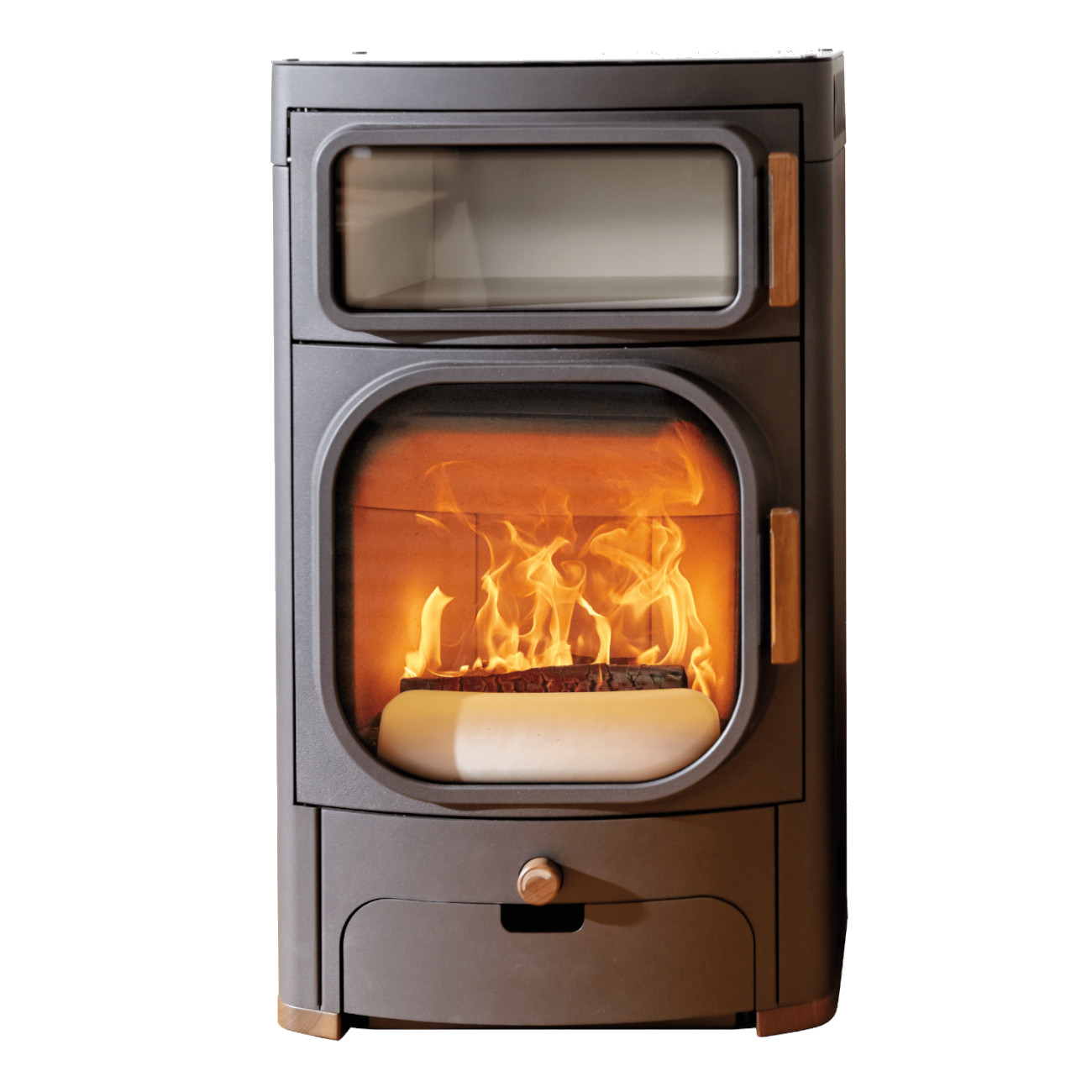 Heidi Back 2.0 Gussgrau Back-Kaminofen 7,5kW RLU