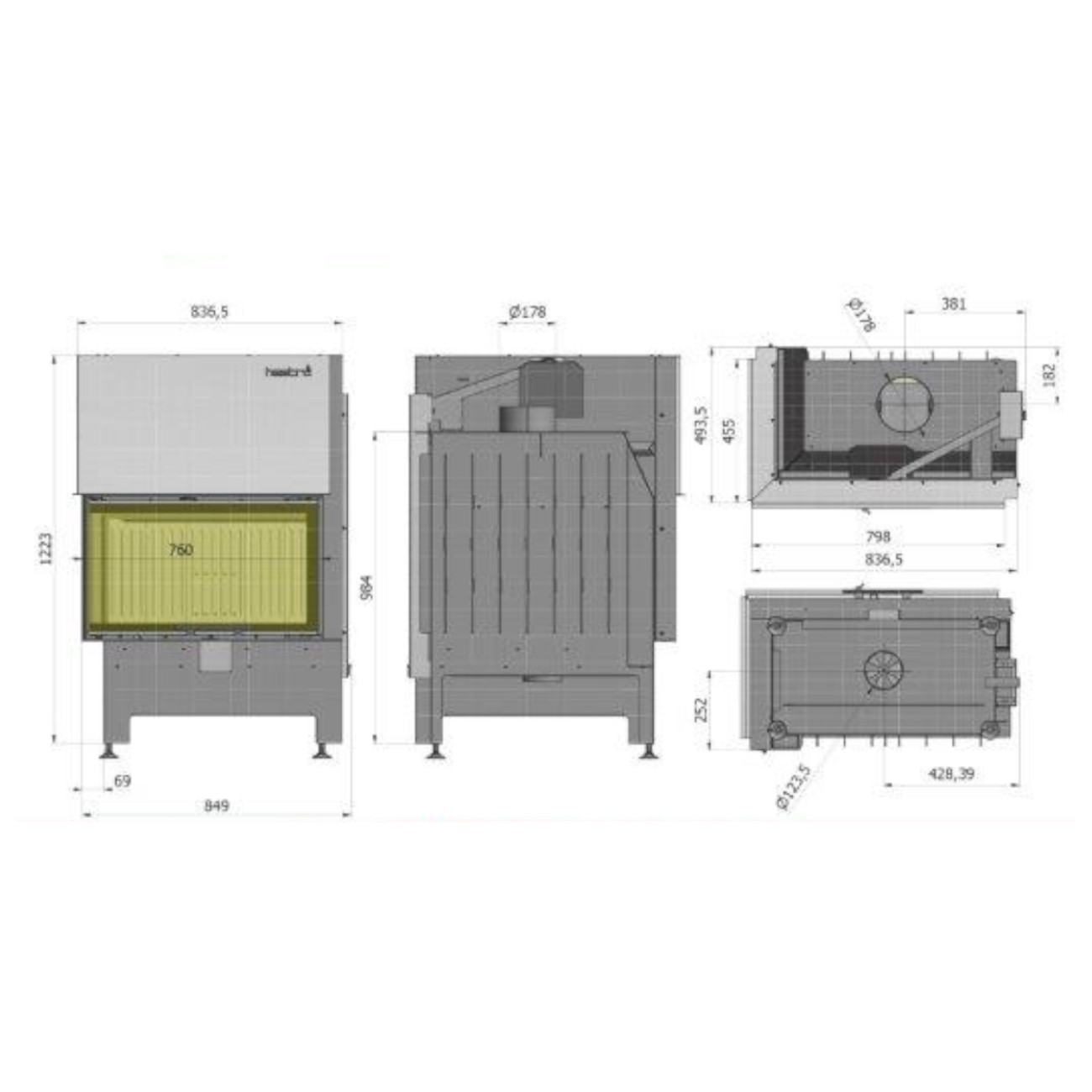 Kamineinsatz_Hajduk_Heatro_69LH_Masszeichnung