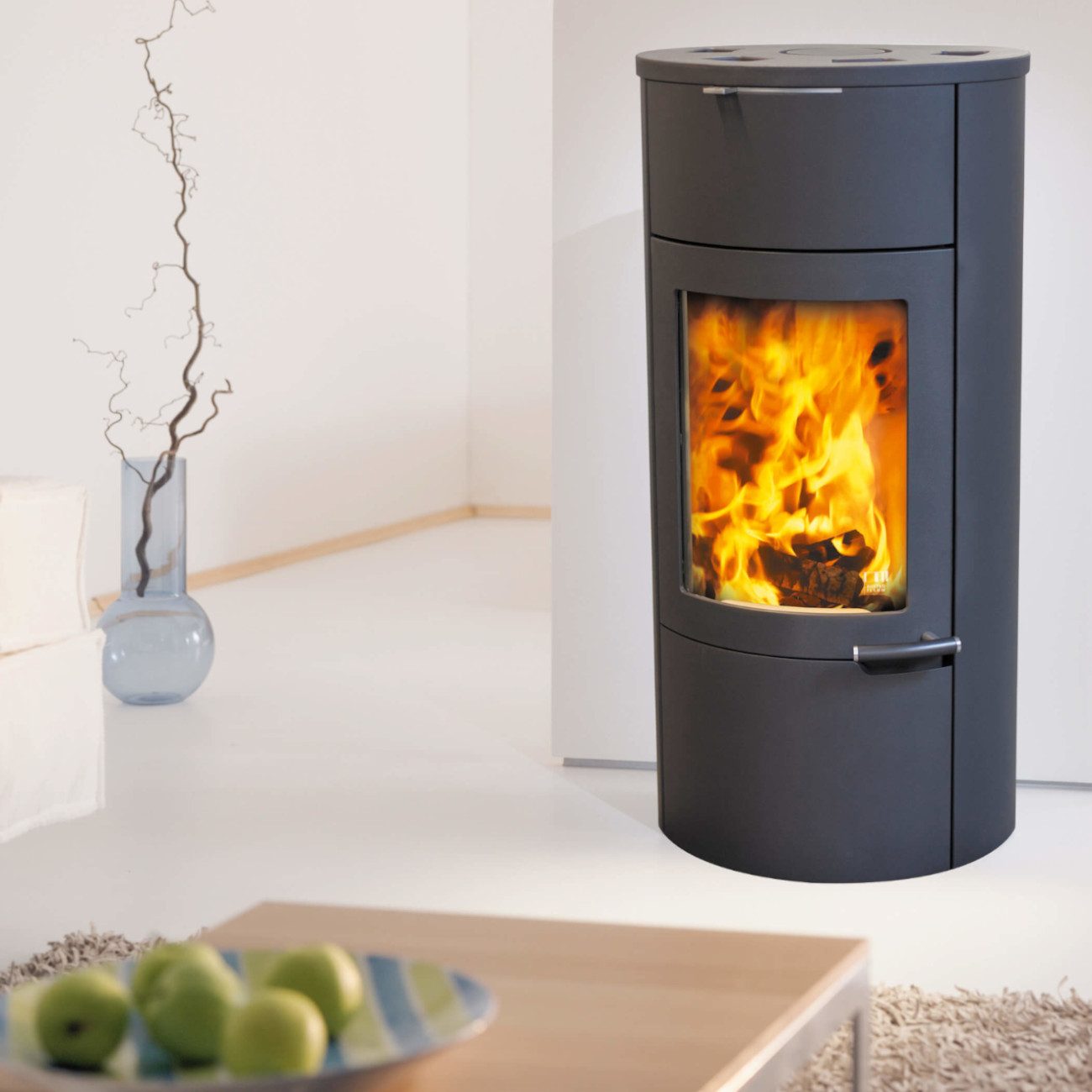 Uno Xtra Speicher-Kaminofen 7kW Gussgrau RLU Uno Xtra Speicher-Kaminofen 7kW Gussgrau RLU