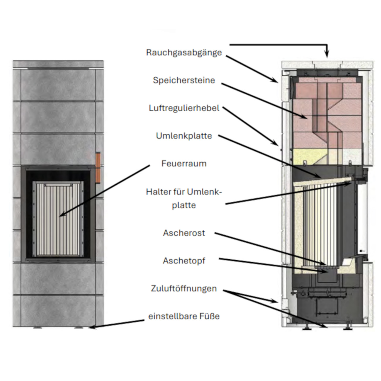 Titan Roh Beton Speicherkaminofen 7KW Titan Roh Beton Speicherkaminofen 7KW