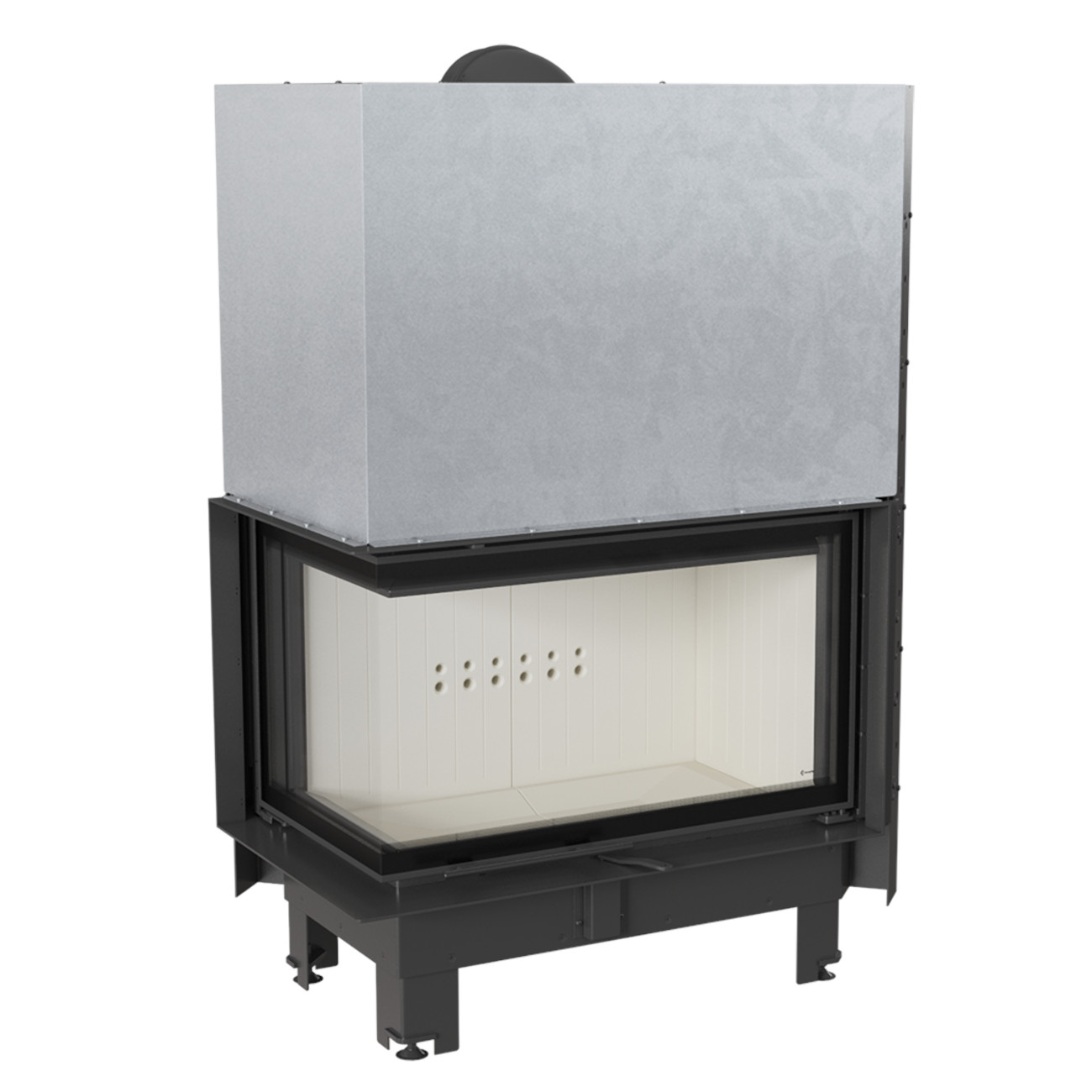 mbo_g_links_tit MBO Warmluft-Eckkamineinsatz Linksverglast Hebetür 15kW