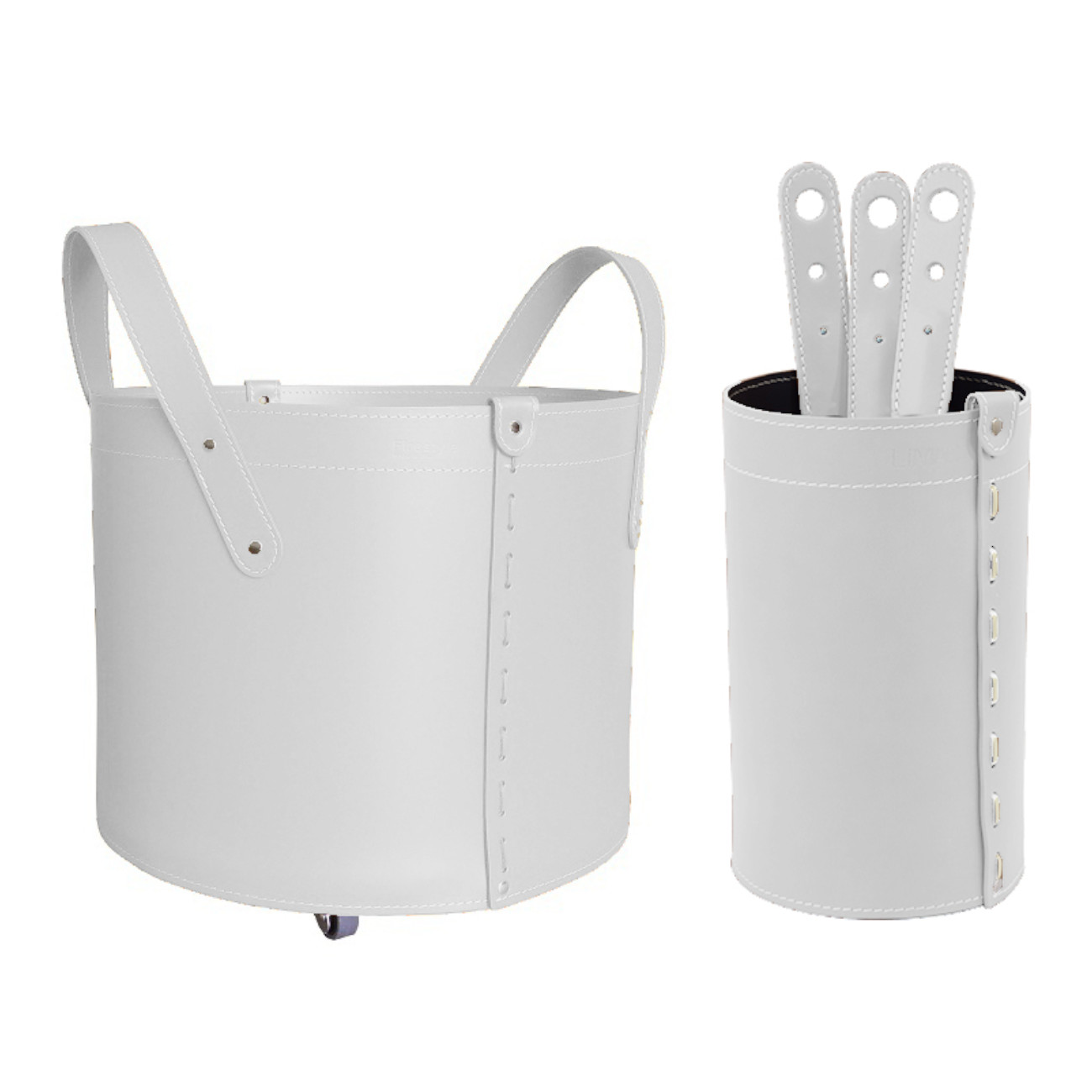 lycad-holzkorb-kaminbesteck-set-weiss-web1 Lycad Designer Kaminbesteckset und Holzkorb Weiss