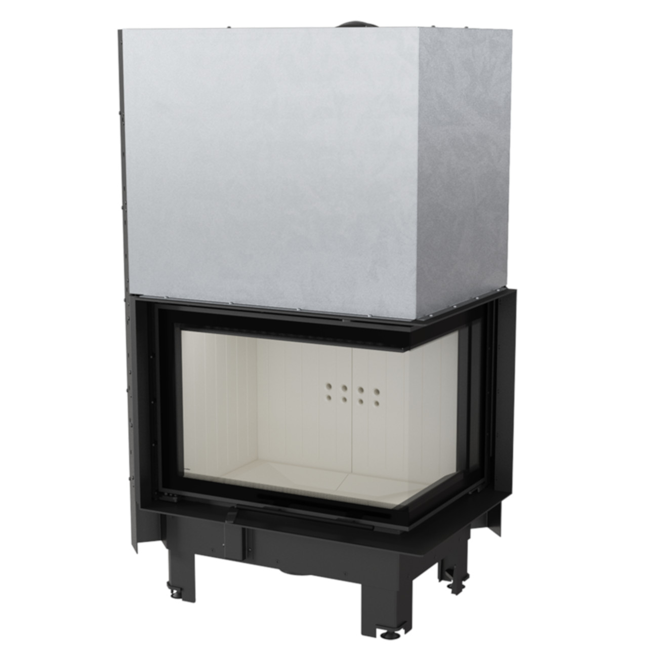 kratki-mbz-g-rechts1 MBZ13 Warmluft Kamineinsatz Rechtsverglast 13kW Hebetür