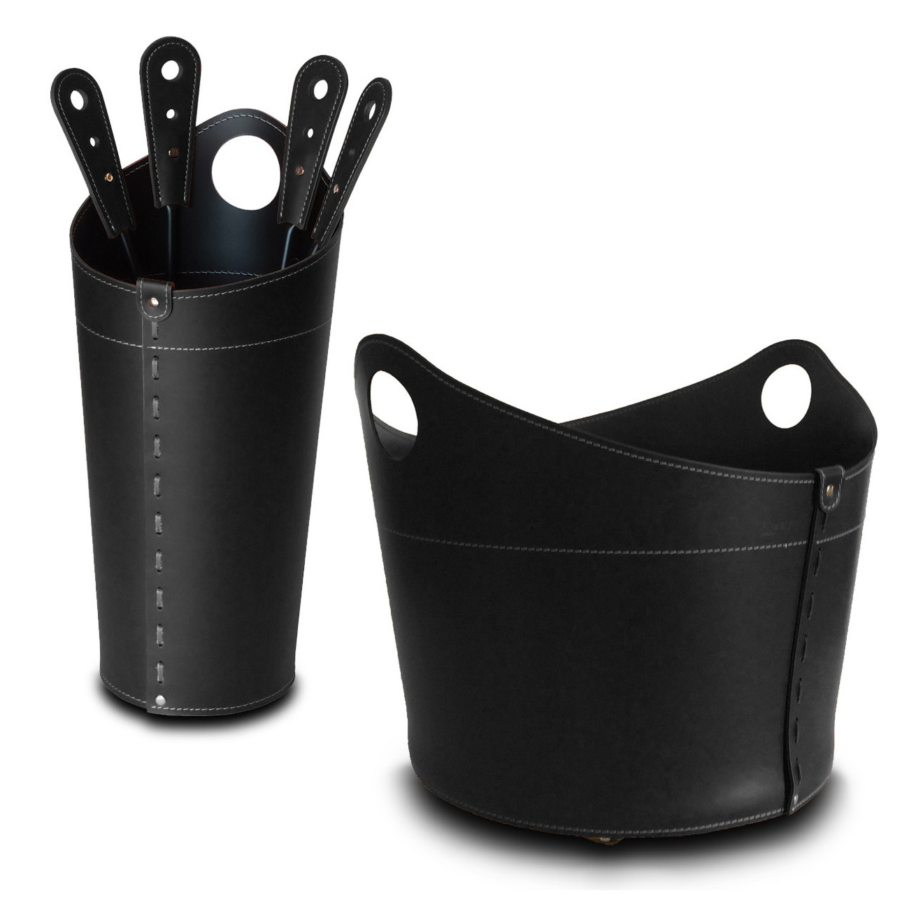 nicad-holzkorb-kaminbesteck-set-schwarz-web1 Nicad Designer Kaminbesteckset und Holzkorb Schwarz