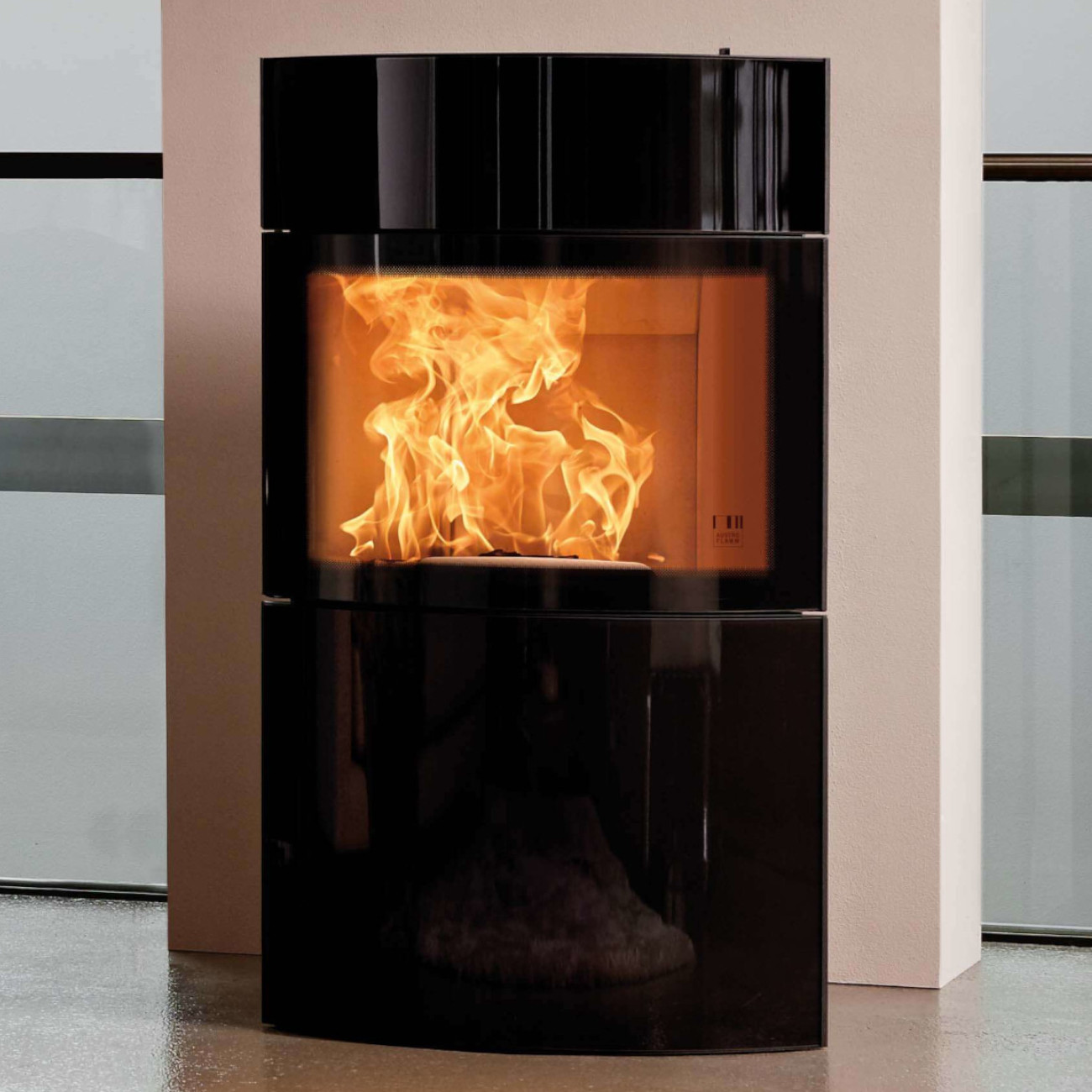 Fynn Xtra 2.0 Glas Schwarz Speicherofen 6kW RLU