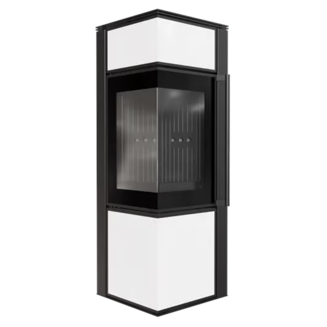 Tora S Black Edition Glas Weiß Eck-Kaminofen 8kW