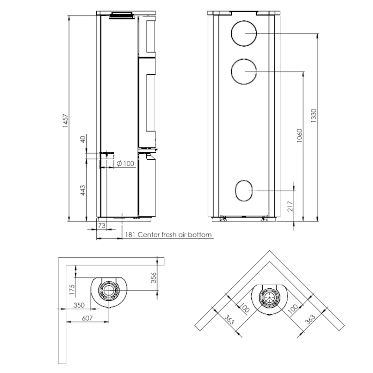 Heta Scan-Line 900B Guss-Kaminofen mit Backofen 7kW RLU Heta Scan-Line 900B Guss-Kaminofen mit Backofen 7kW RLU