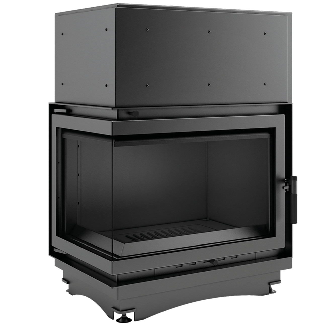 zuzia-pw-bl-15-bs-tit Zuzia Eco Aqua 12kW Wasser Eck-Kamineinsatz links verglast Steglos