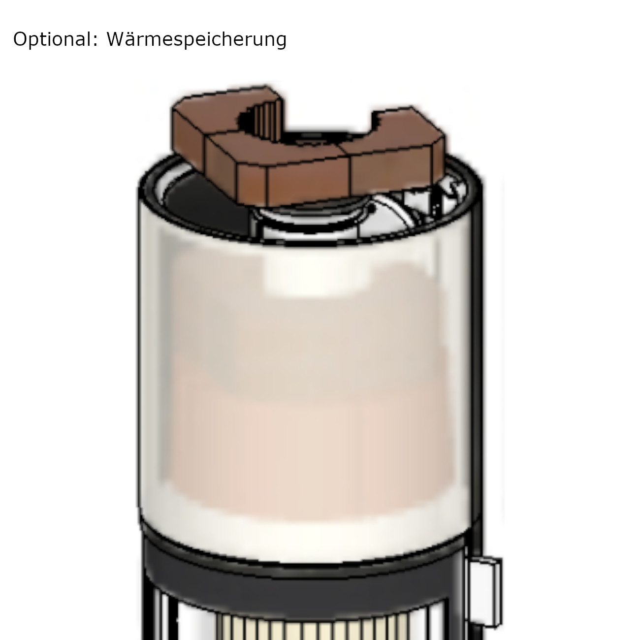 kaminofen-cera-prego-powerstone-optional Prego Champagner Kaminofen 6KW 180° Panorama Sichtscheibe RLU