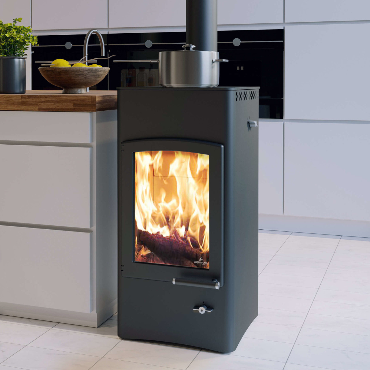 Lucy Cook Koch-Kaminofen 6kW RLU Gussgrau