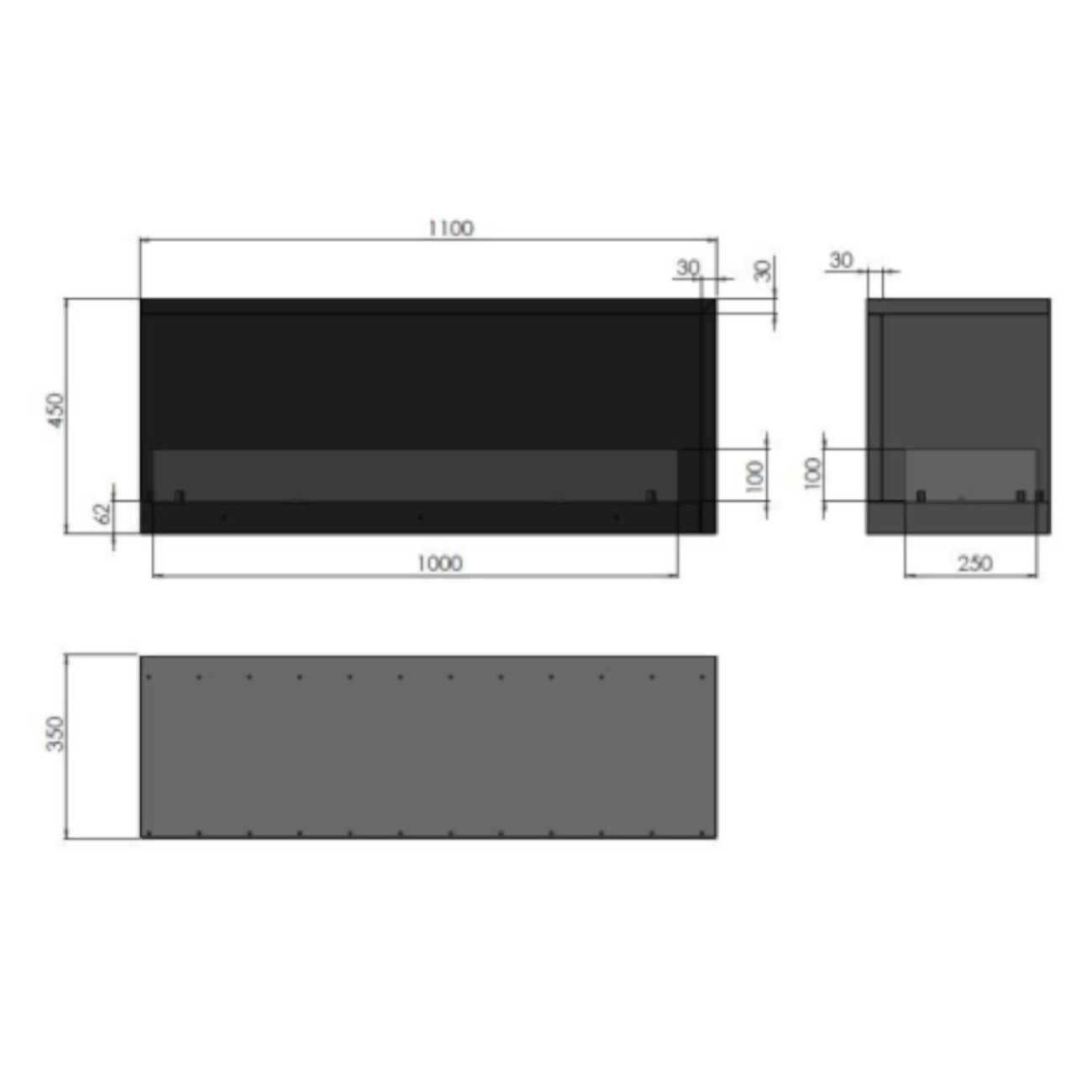 ethanolkamin-einbaukassette-l1100-masse