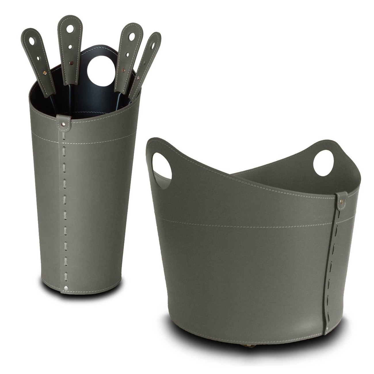 nicad-holzkorb-kaminbesteck-set-taupe-web1 Nicad Designer Kaminbesteckset und Holzkorb Taupe