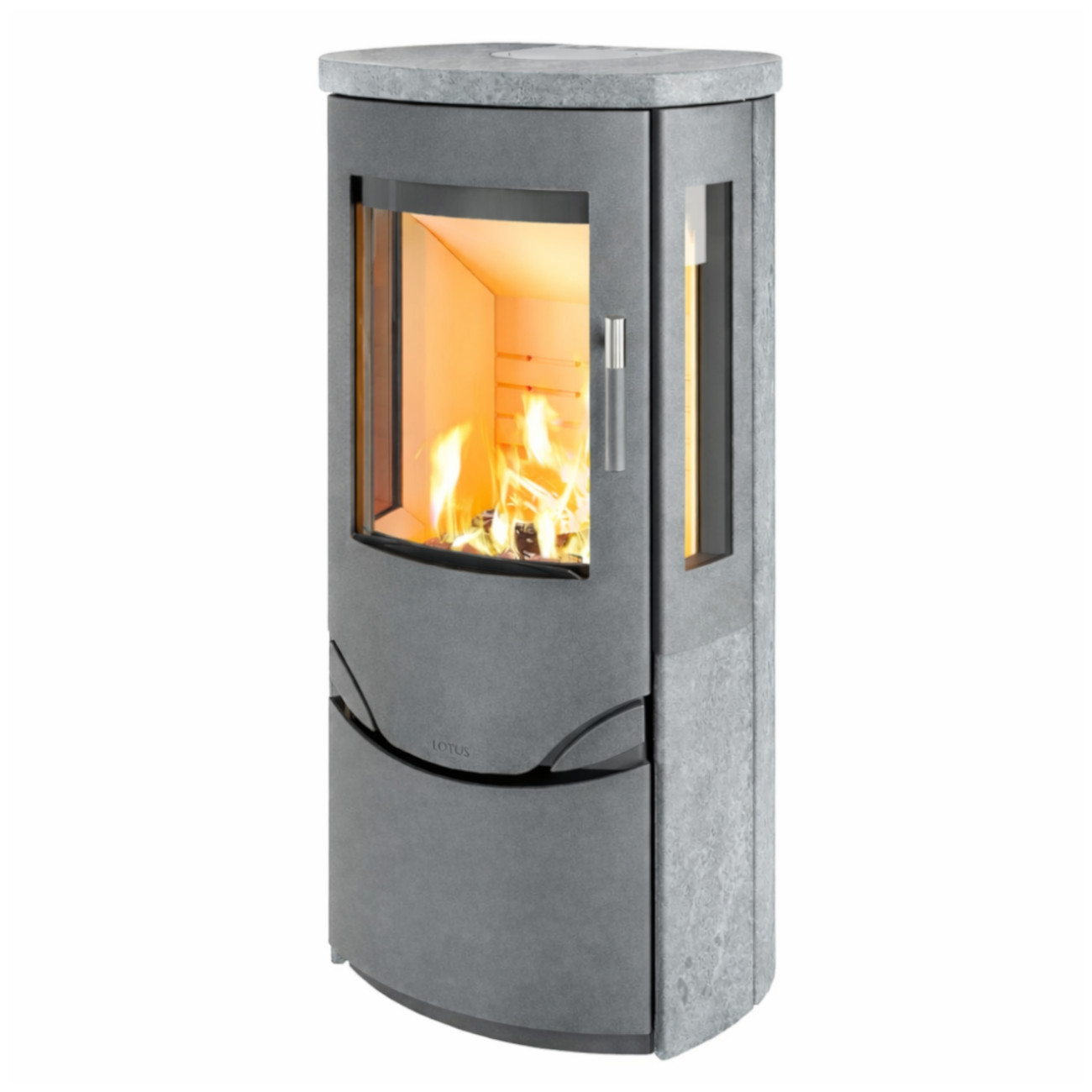 Prio 6 Panorama Speckstein Kaminofen 7kW Gussgrau Prio 6 Panorama Speckstein Kaminofen 7kW Gussgrau