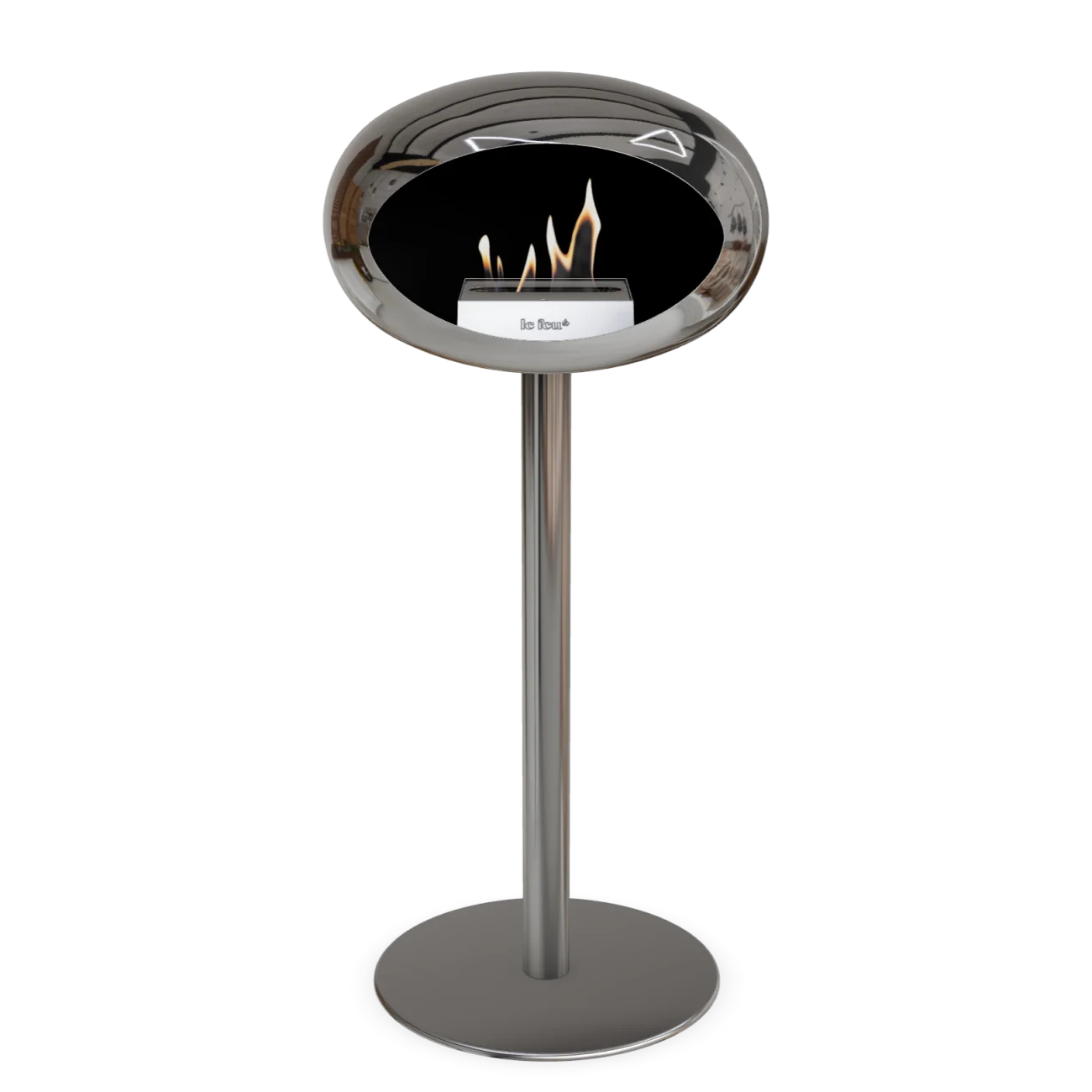 Le Feu Ground Steel High Plus Silber Verchromt Ethanolkamin