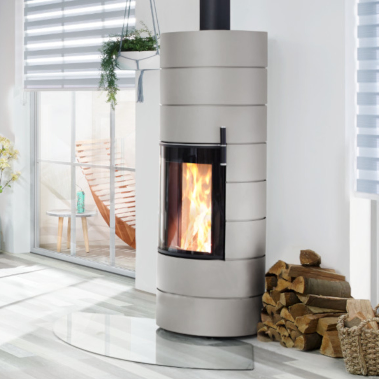 Titan Champagner Speicherkaminofen 7KW
