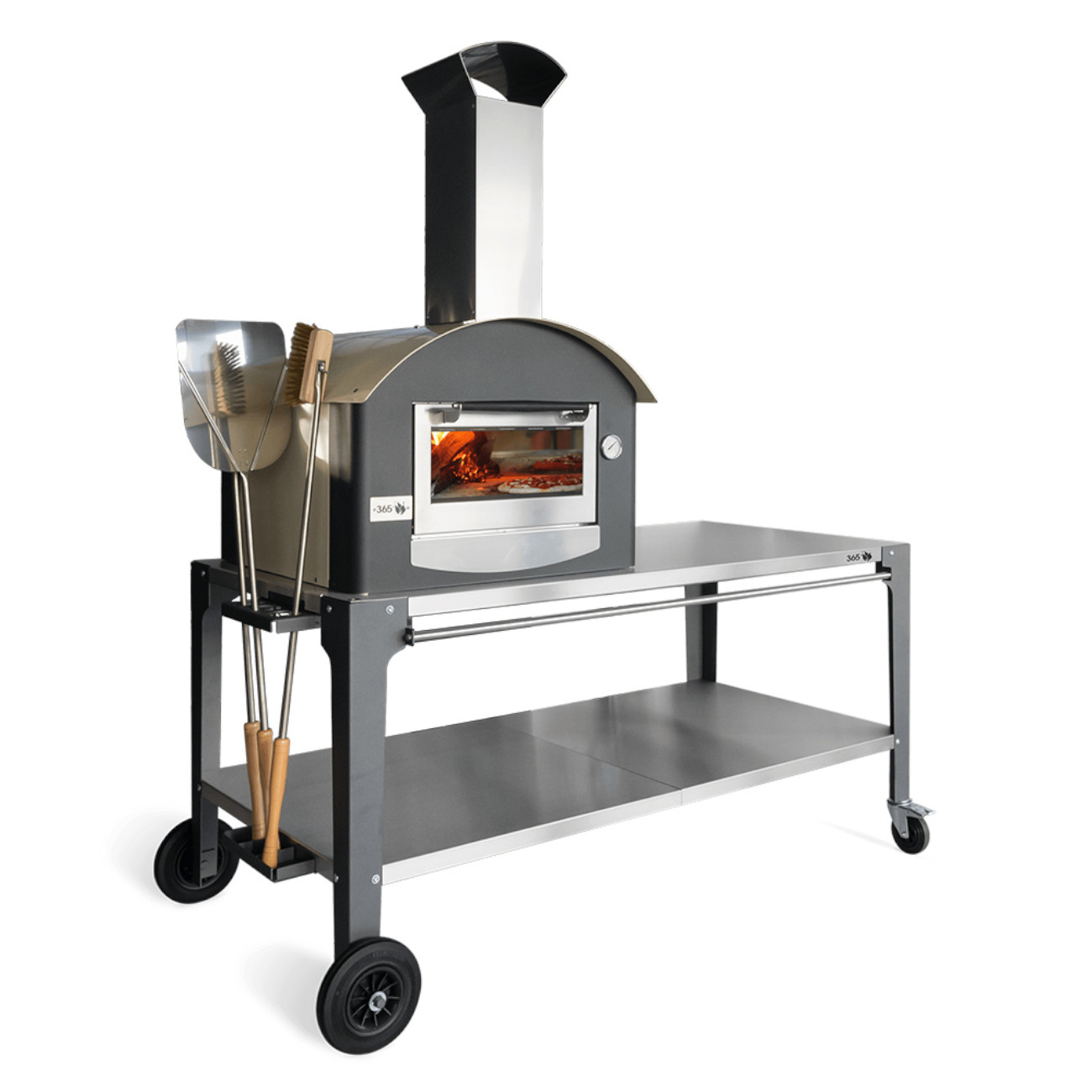 pizzaofen-grill4-stagioni-feuercampus365-web2 4-Stagioni Holzbackofen inklusive Edelstahl Arbeitstisch