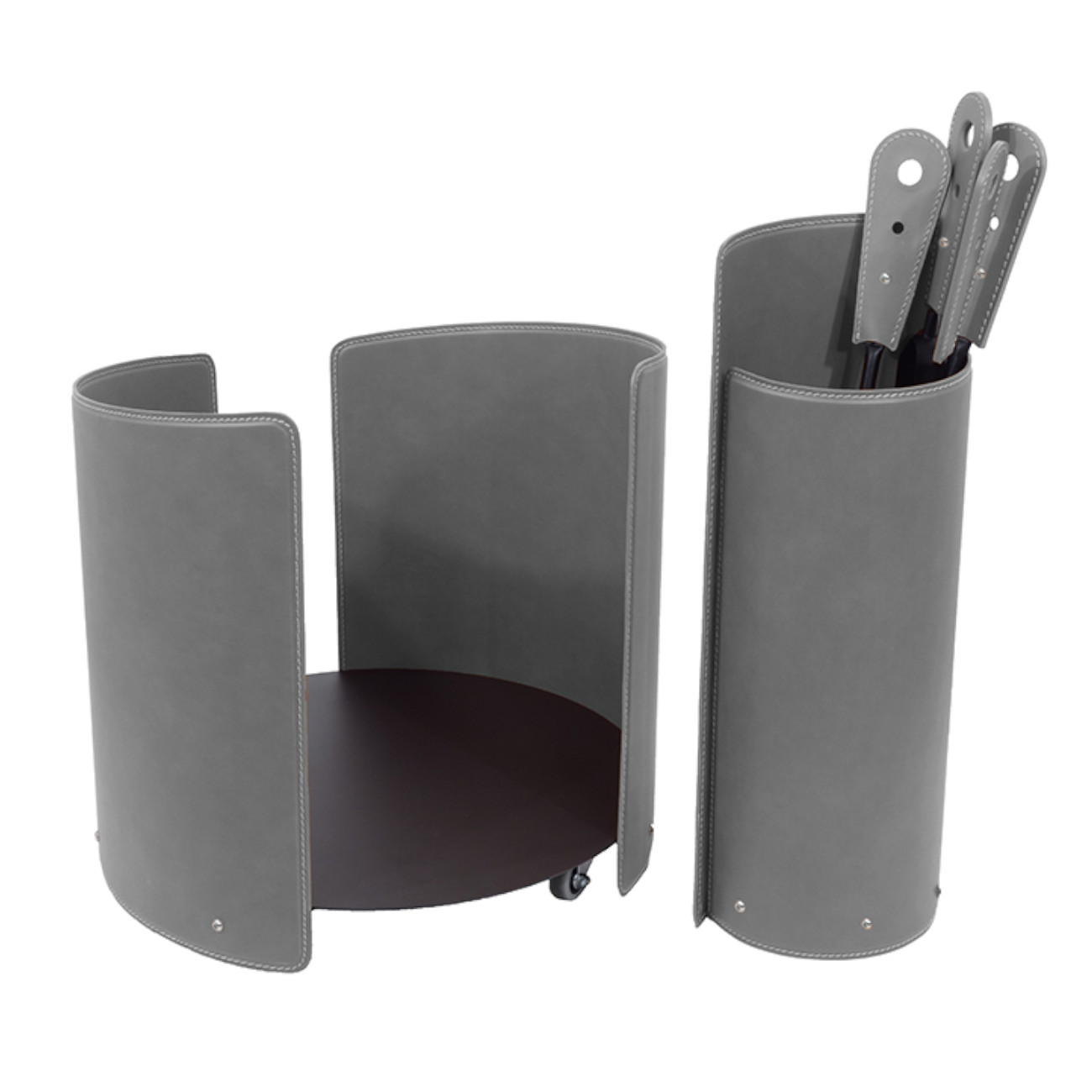 alycad-kaminbesteck-holzkorb-anthrazit-web1 Alycad Designer Kaminbesteckset und Holzkorb Anthrazit