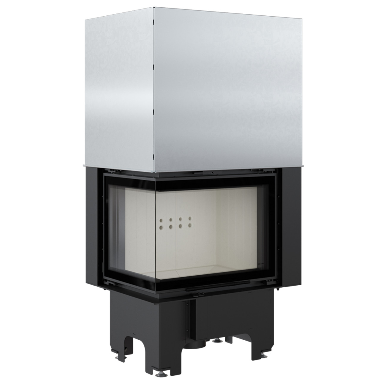 vnl-610-430-tit Eck-Kamineinsatz VNL Links 9kW mit Hebetür