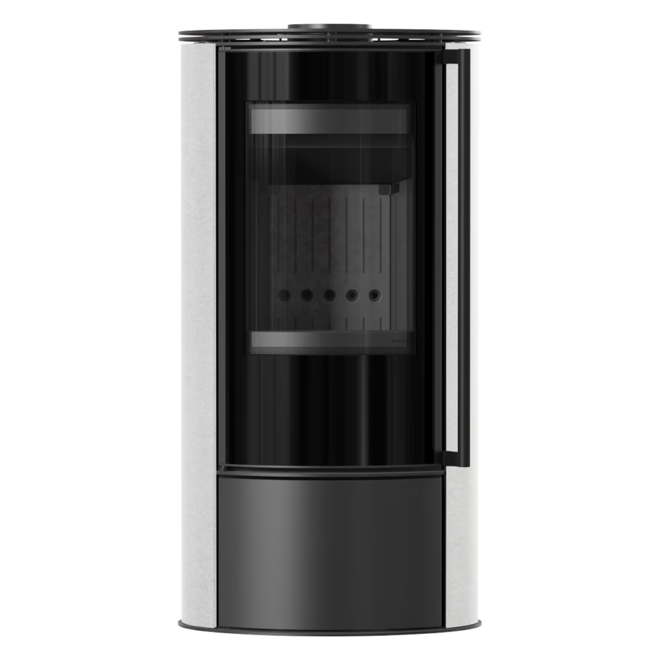 Erik Satin Weiß Keramik 5kW Black Edition Kaminofen