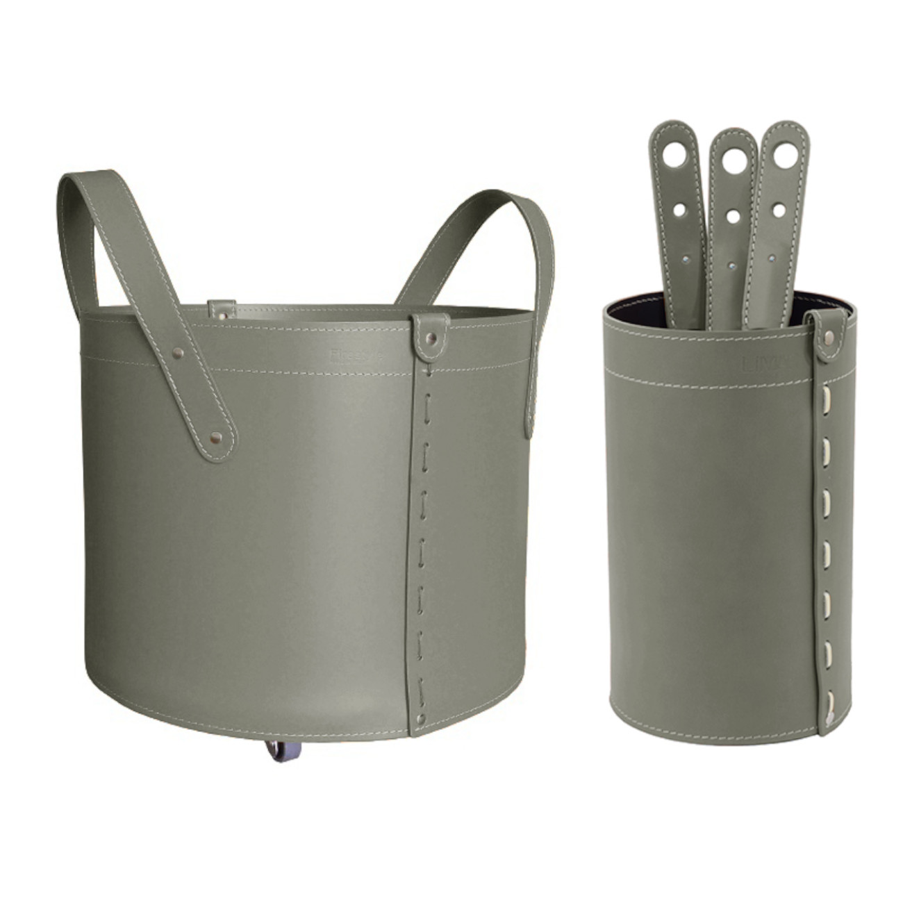 lycad-holzkorb-kaminbesteck-set-taupe-web1 Lycad Designer Kaminbesteckset und Holzkorb Taupe