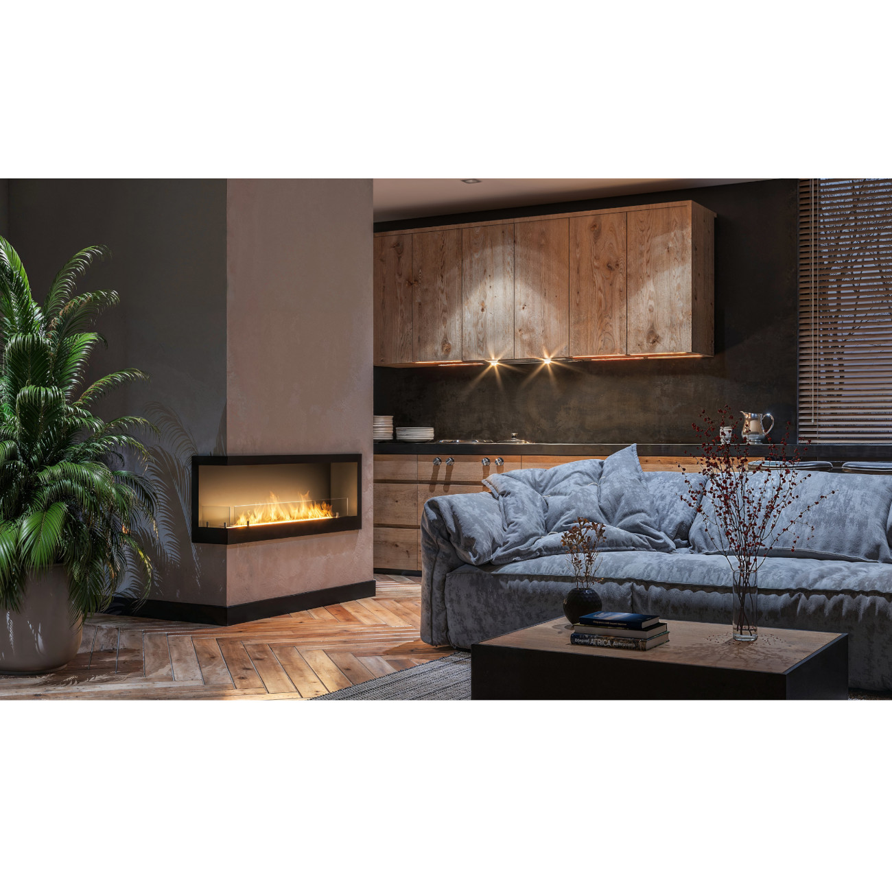 CORNER L1200 Ethanolkamin Einbaukassette Ecke Links