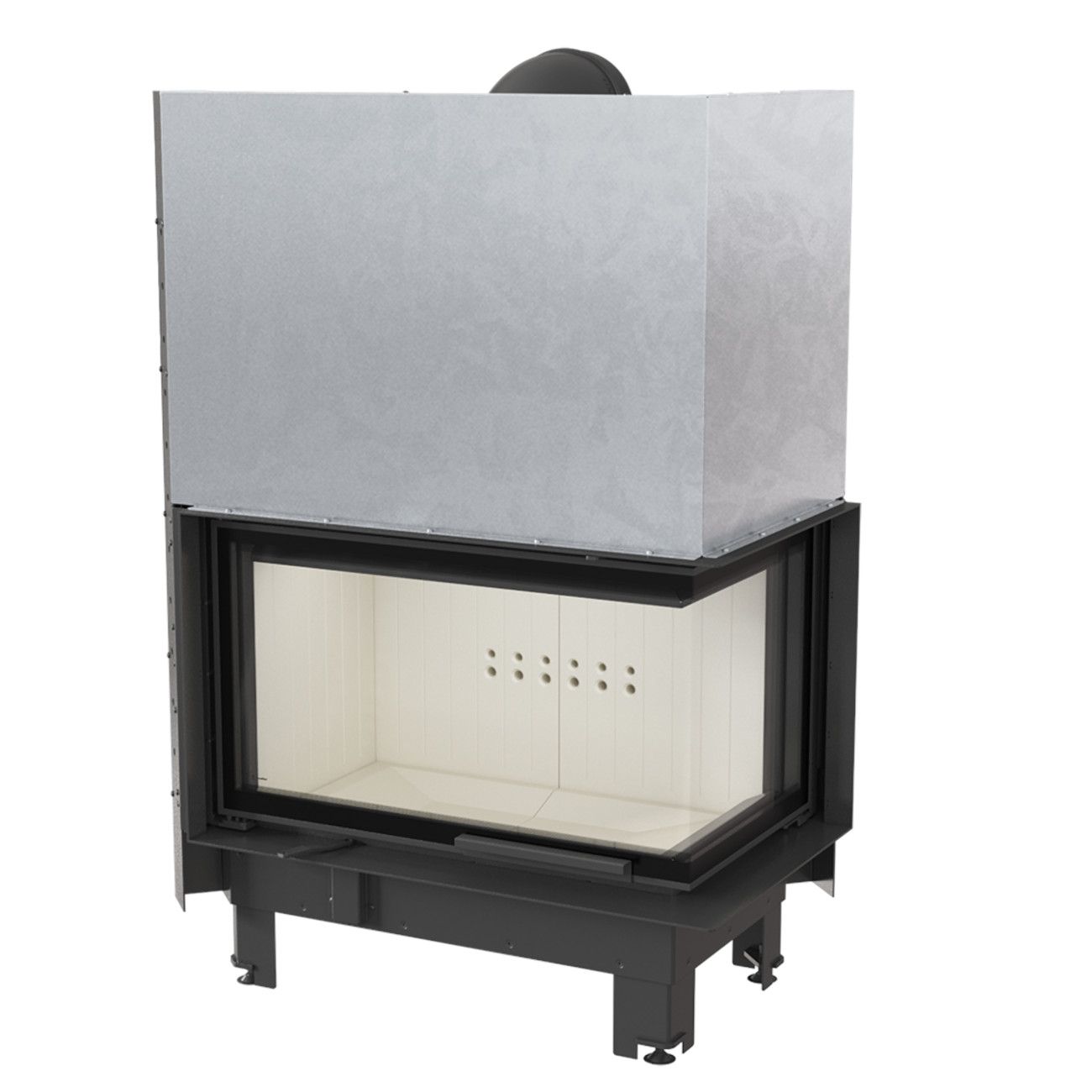 mbo_g_rechts_tit MBO Warmluft-Eckkamineinsatz Rechtsverglast Hebetür 15kW