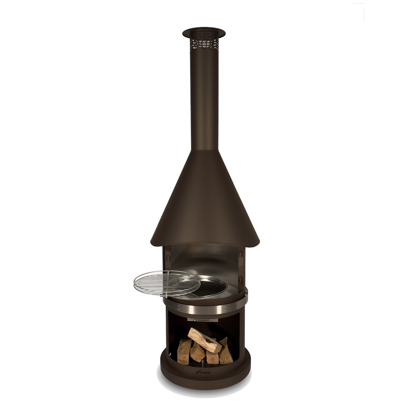 Firestar DN700 Mesh Braun Gartenkamin Grill Holzkohlegrill