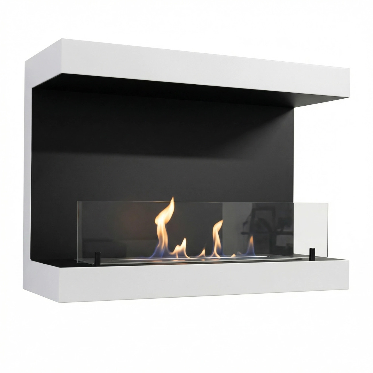 Dakota Panorama Ethanol Wandkamin Weiß