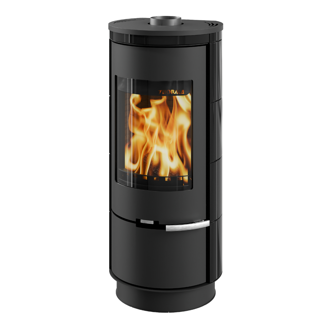 Andorra Keramik Schwarz Kaminofen 7kW