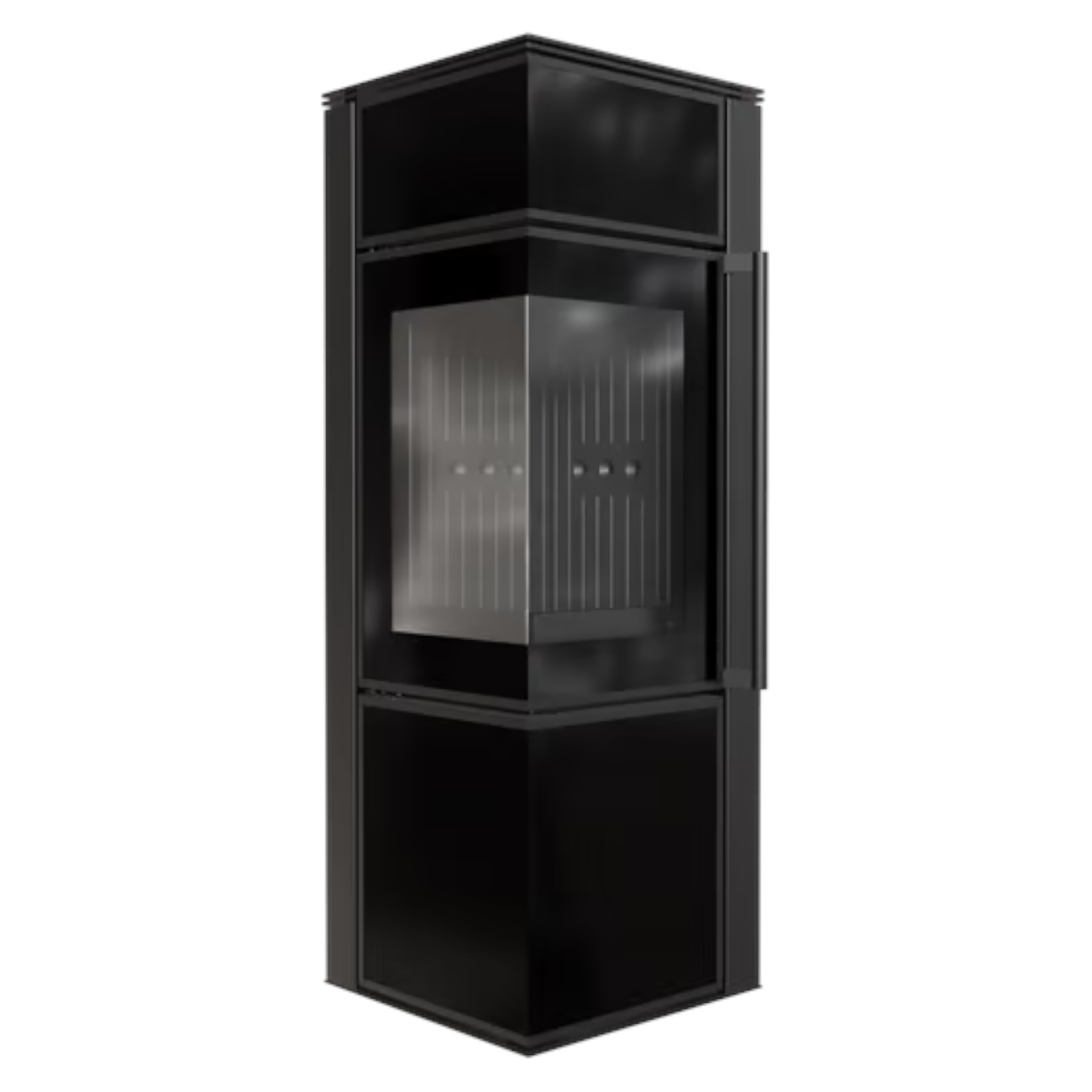 Tora S Black Edition Glas Schwarz Eck-Kaminofen 8kW