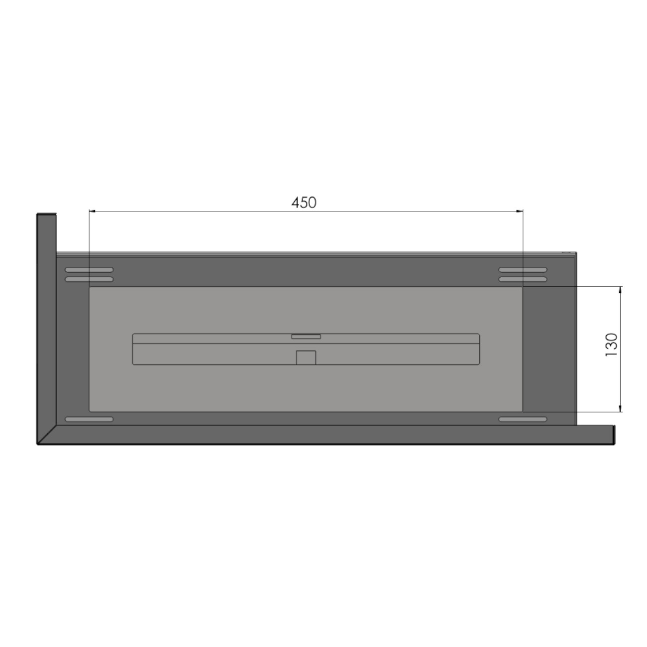 CORNER L600 Ethanolkamin Einbaukassette Ecke Links