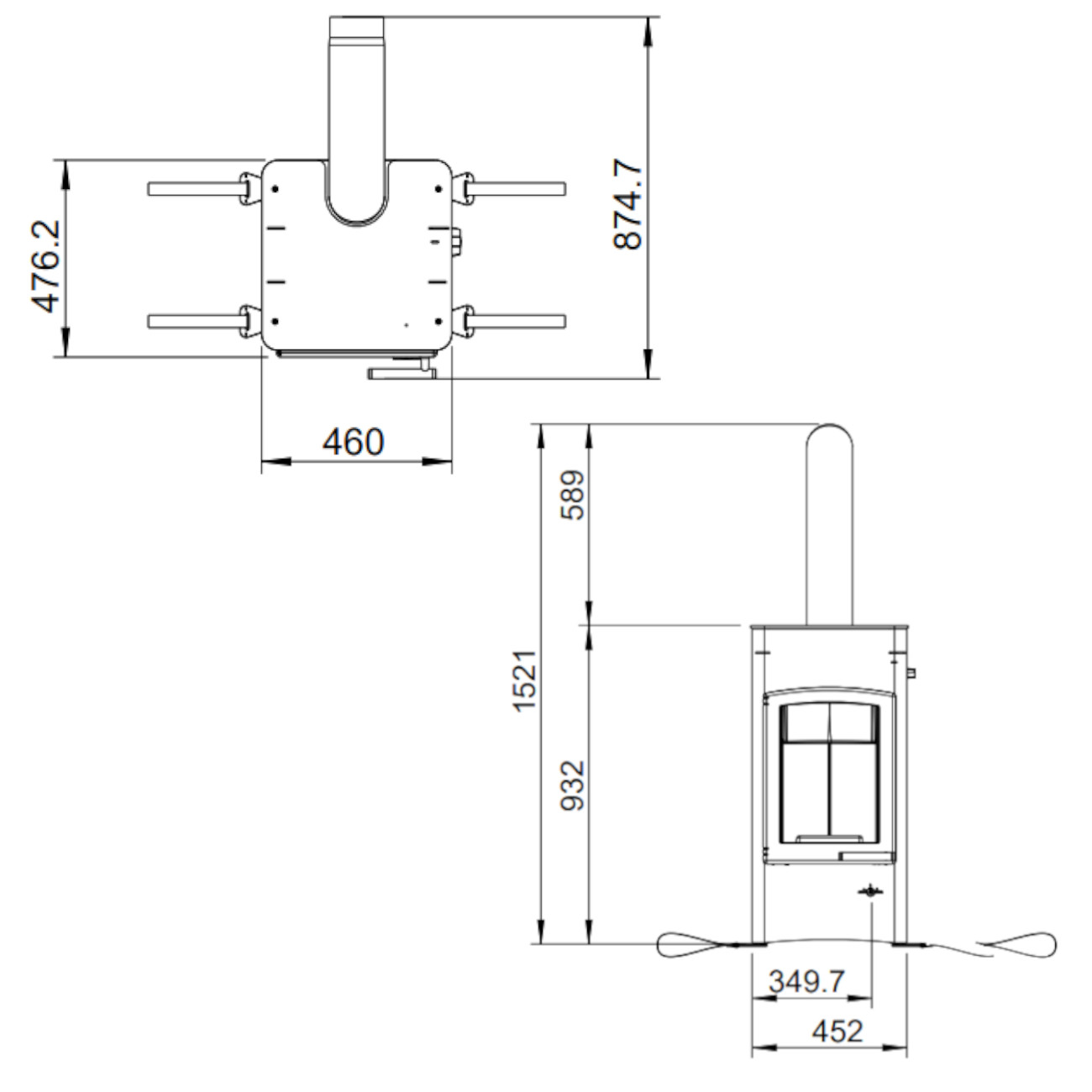 Lucy Cook Koch-Kaminofen 6kW RLU Gussgrau Lucy Cook Koch-Kaminofen 6kW RLU Gussgrau
