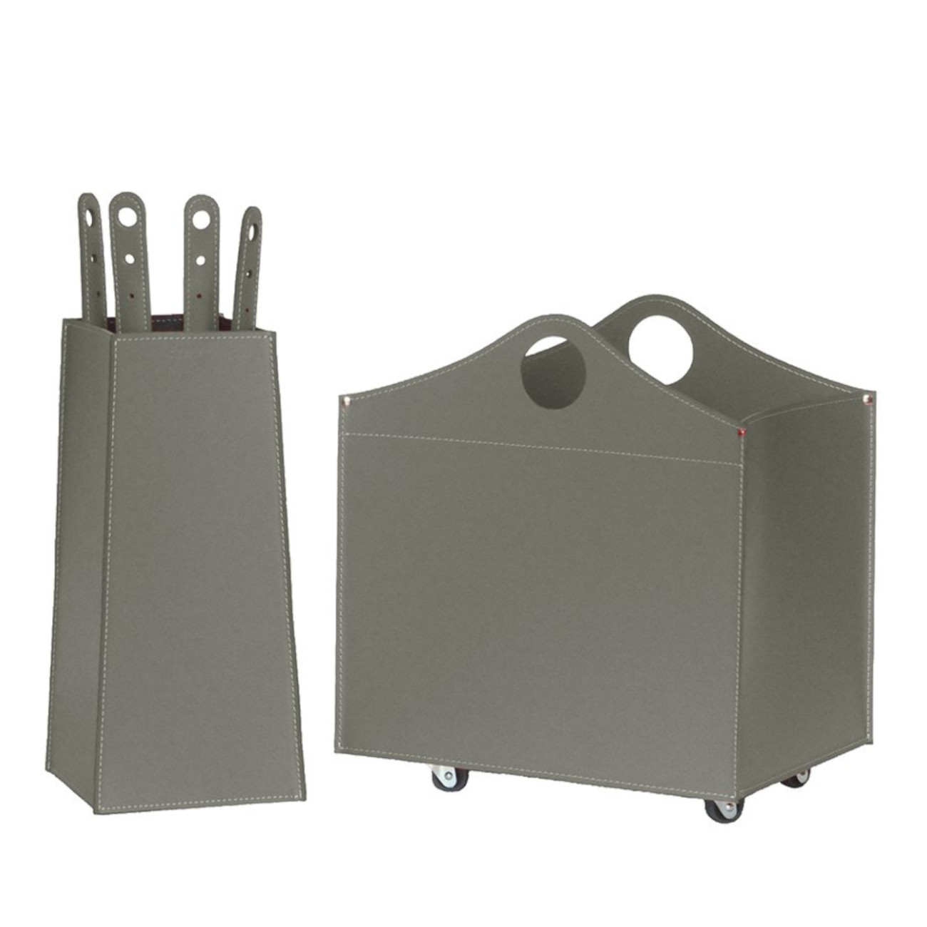 kaminbesteck-holzkorb-bocad-firestyle-taupe-web1 Bocad Designer Kaminbesteckset und Holzkorb Taupe