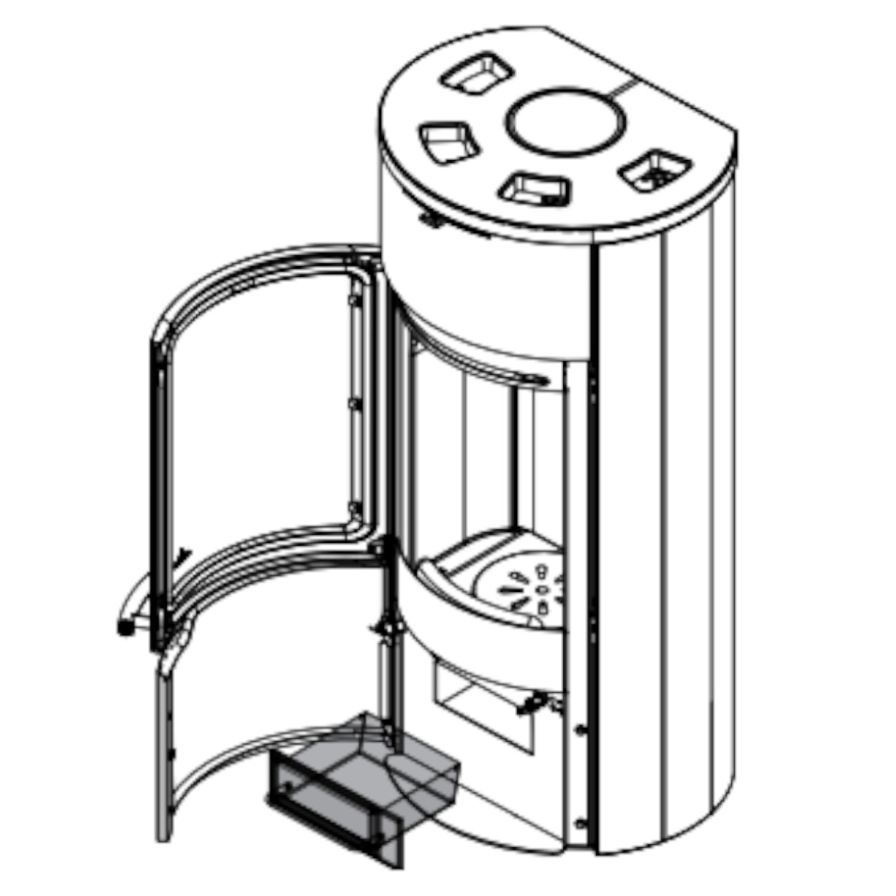 Uno Xtra Speckstein Speicher-Kaminofen 7kW Gussgrau RLU