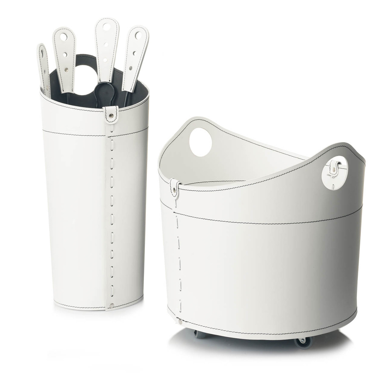 nicad-holzkorb-kaminbesteck-set-weiss-web1 Nicad Designer Kaminbesteckset und Holzkorb Weiss