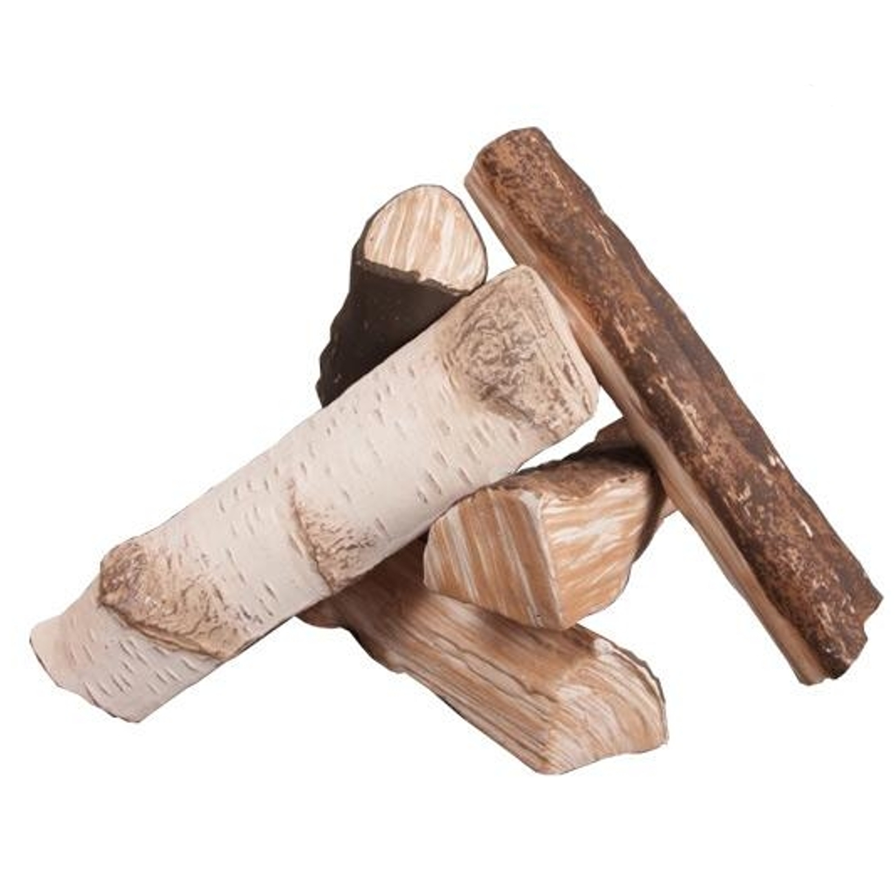 deco-holz-mix-titel Keramik Holzstücke für Biokamine 5 teilig - Mix