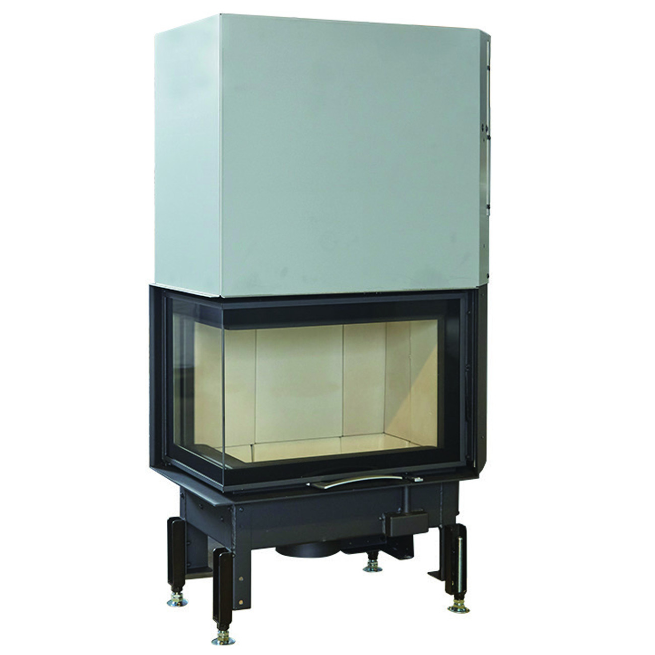 63x40x42S_links-tit Eck-Kamineinsatz 63x40x42S Links verglaste Hebetür 8kW DIBT