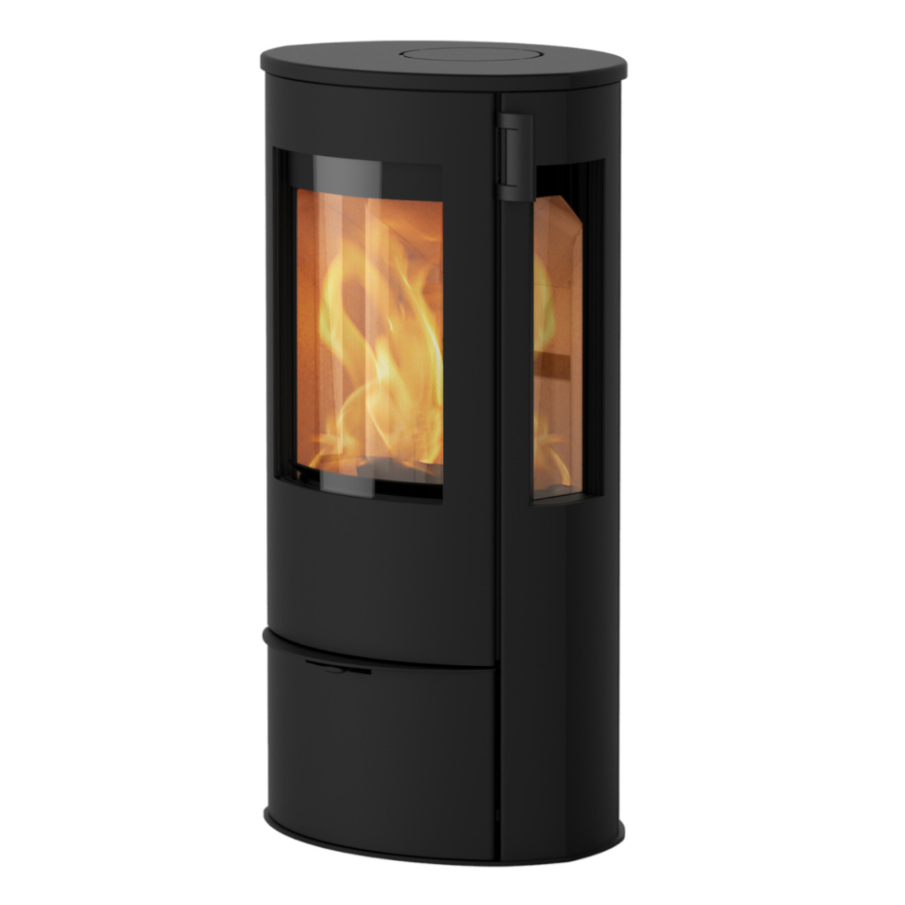 kaminofen-liva-5g143MZEqG2blju Liva 5G Panorama Kaminofen Schwarz 5kW