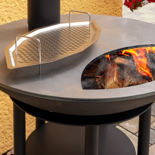 Plancha Grill PILL Schwarz mit Schornstein