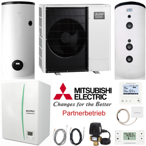 Mitsubishi Heizungs-Set 812 Power Inverter 12kW Wärmepumpe Hydromodul