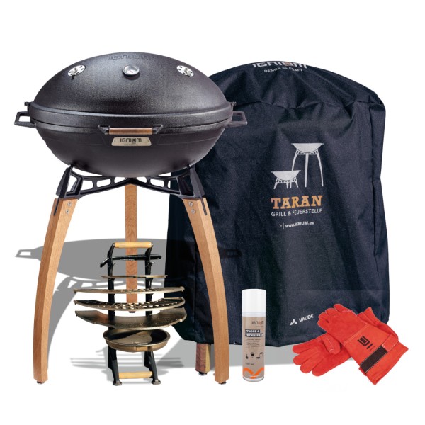TARAN Gourmet Plus Design Grill und Feuerschale aus Gusseisen